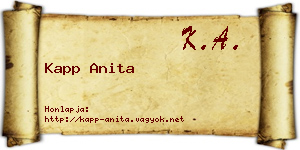 Kapp Anita névjegykártya